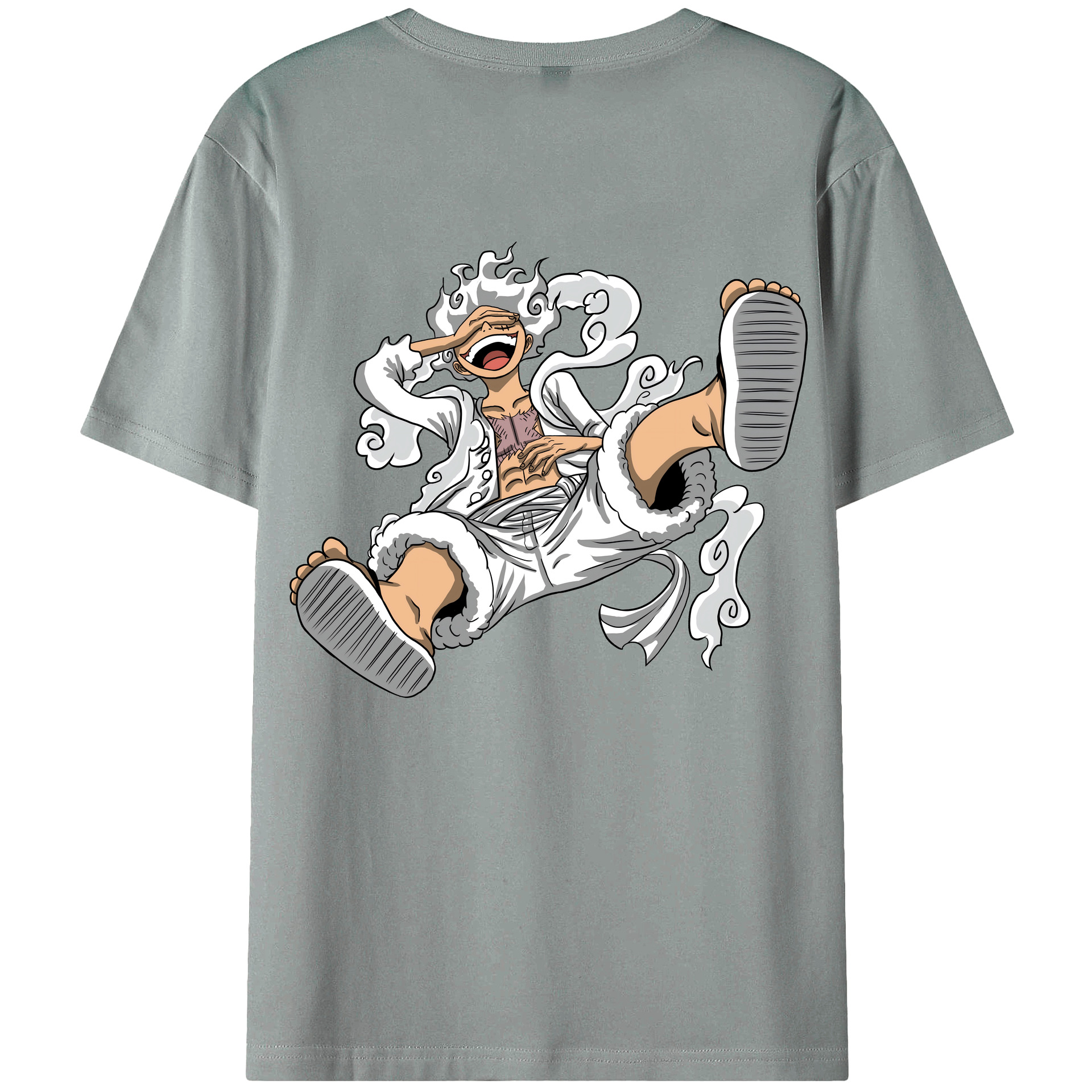 ワンピース モンキー・D・ルフィ ONE PIECE Monkey D. Luffy 綿100％ メンズ半袖Tシャツ（バックプリント） 通気性